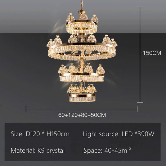 Crystal Ceiling K9 Crystal Grand Chandelier: Elegant Lighting Fixture-GraffitiWallArt