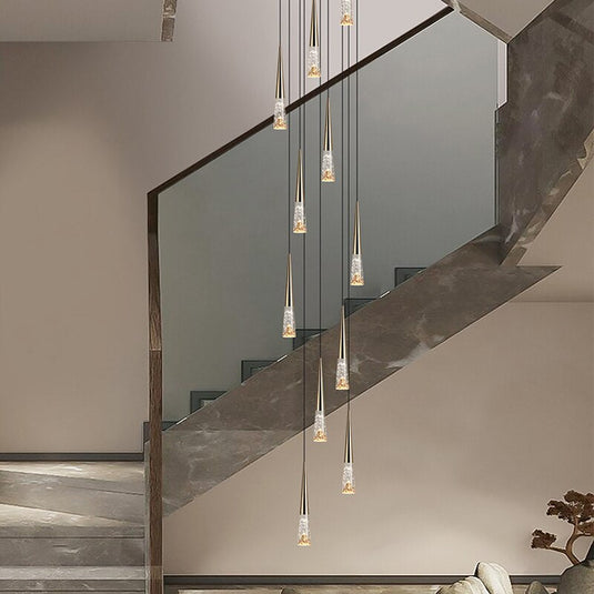 Crystal Cones Staircase Chandelier - Stunning Ambiance-GraffitiWallArt