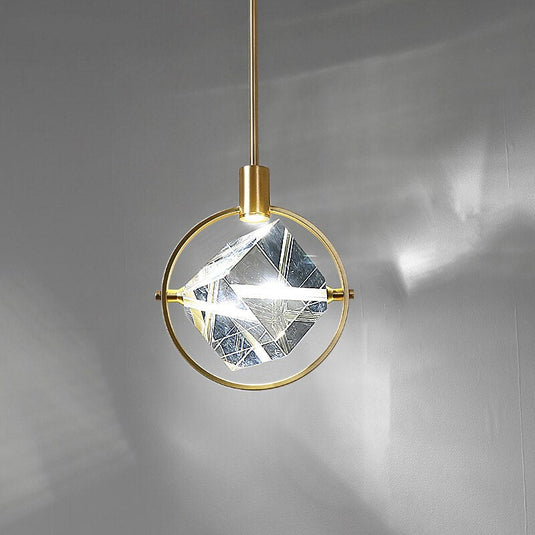 Crystal Cube LED Rotatable Pendant Chandelier-GraffitiWallArt