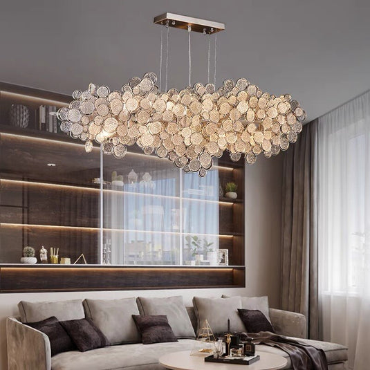 Crystal Glass Chandelier – Illuminate with Elegance-GraffitiWallArt