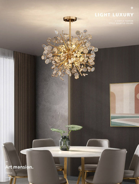 Crystal Glass Chandelier – Illuminate with Elegance-GraffitiWallArt