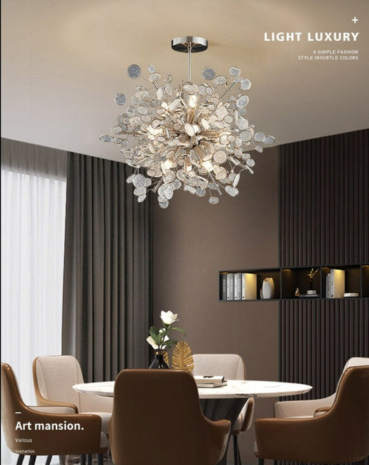 Crystal Glass Chandelier – Illuminate with Elegance-GraffitiWallArt