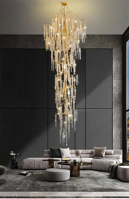 Crystal Grapes Vale Chandelier Lighting-GraffitiWallArt