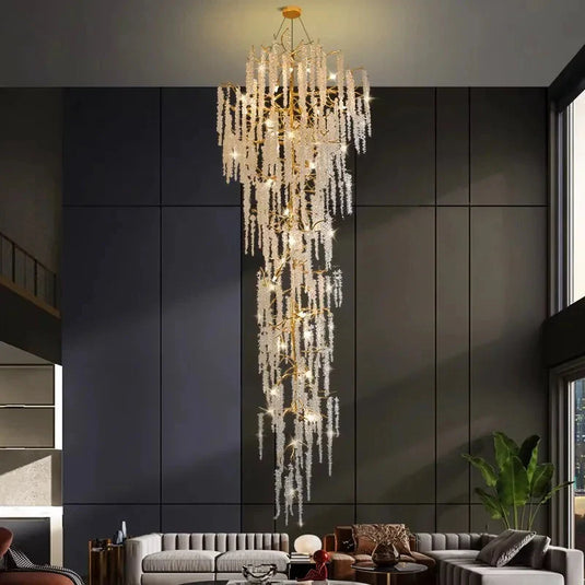 Crystal Grapes Vale Chandelier Lighting-GraffitiWallArt