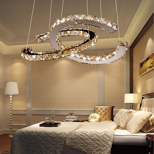 Crystal Loops Chandelier: Premium Lighting Décor-GraffitiWallArt