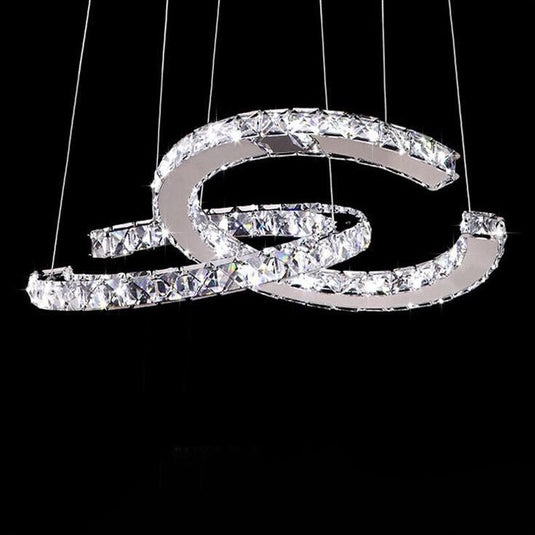 Crystal Loops Chandelier: Premium Lighting Décor-GraffitiWallArt