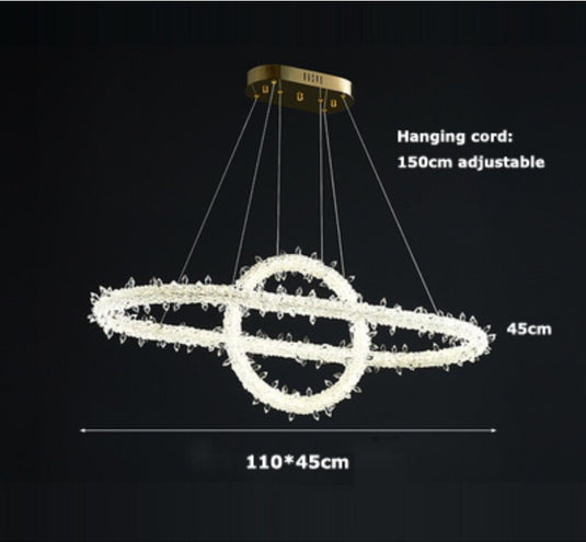 Crystal Ring Chandelier: Dazzling Lighting Fixture-GraffitiWallArt