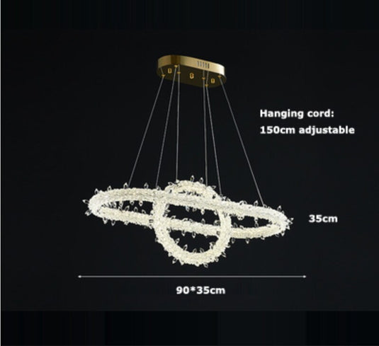 Crystal Ring Chandelier: Dazzling Lighting Fixture-GraffitiWallArt