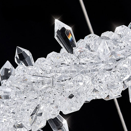 Crystal Ring Chandelier: Dazzling Lighting Fixture-GraffitiWallArt