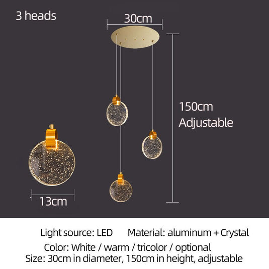 Crystal Rings Staircase Chandelier: Premium Lighting-GraffitiWallArt