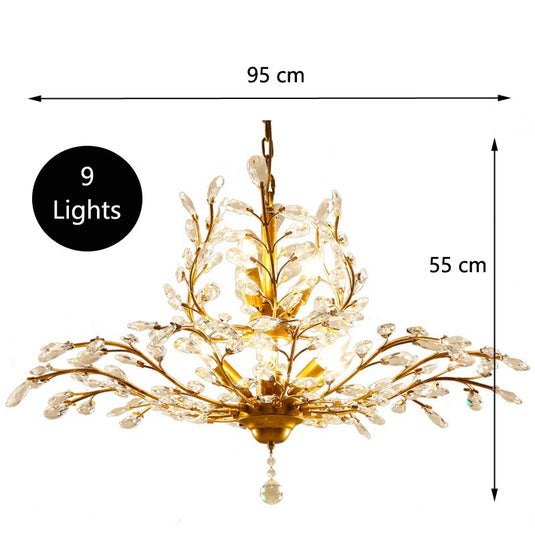 Crystal Tree Chandelier: Elegant Lighting Fixture-GraffitiWallArt