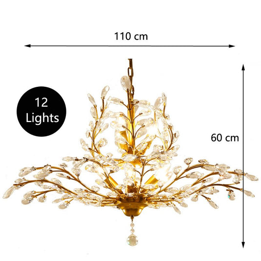 Crystal Tree Chandelier: Elegant Lighting Fixture-GraffitiWallArt