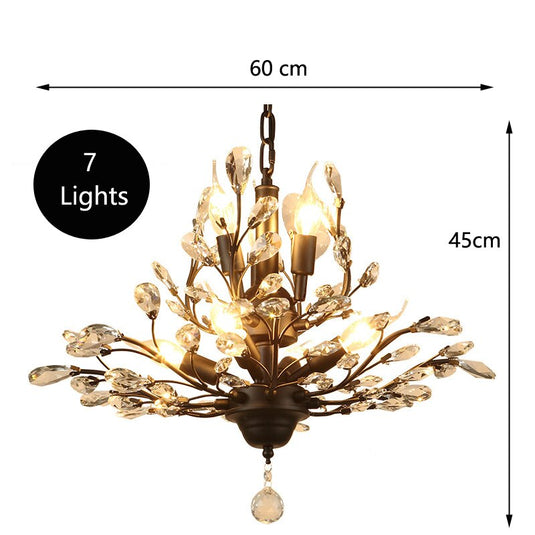 Crystal Tree Chandelier: Elegant Lighting Fixture-GraffitiWallArt