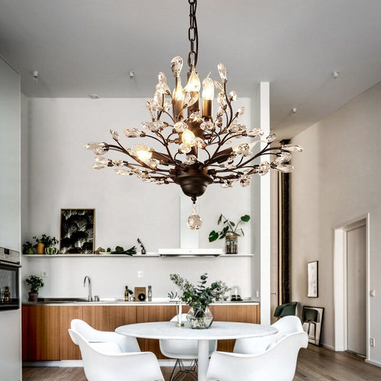 Crystal Tree Chandelier: Elegant Lighting Fixture-GraffitiWallArt