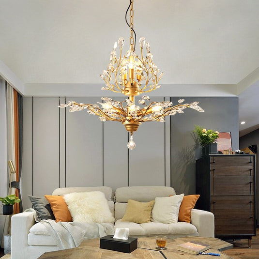 Crystal Tree Chandelier: Elegant Lighting Fixture-GraffitiWallArt