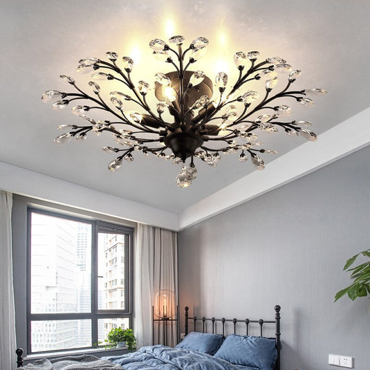 Crystal Tree Chandelier: Elegant Lighting Fixture-GraffitiWallArt