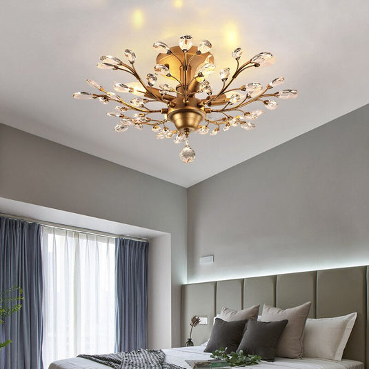 Crystal Tree Chandelier: Elegant Lighting Fixture-GraffitiWallArt