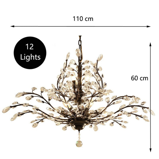 Crystal Tree Chandelier: Elegant Lighting Fixture-GraffitiWallArt