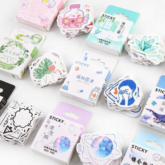 Cute Boxed Kawaii Stickers - Japanese Stationery Set-GraffitiWallArt