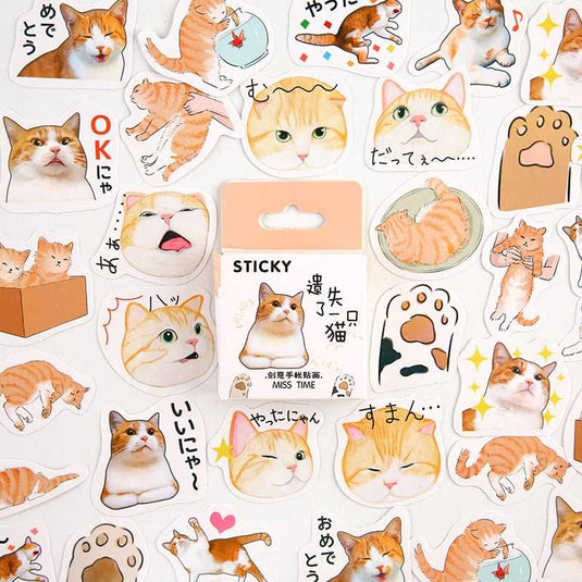 Cute Boxed Kawaii Stickers - Japanese Stationery Set-GraffitiWallArt