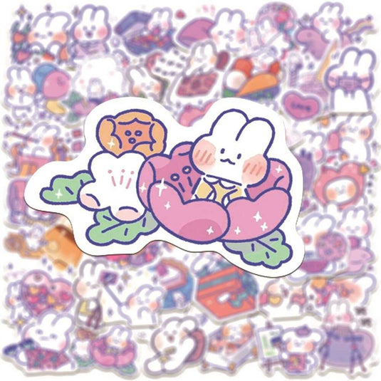 Cute Cartoon Rabbit Stickers Bundle - Waterproof Famous-GraffitiWallArt