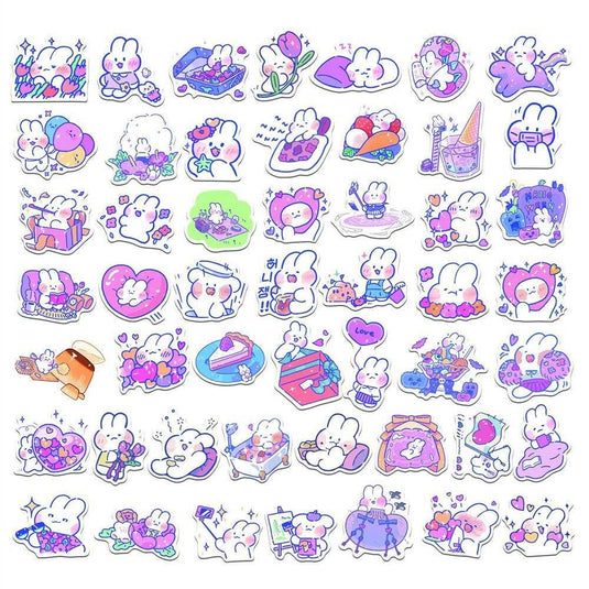 Cute Cartoon Rabbit Stickers Bundle - Waterproof Famous-GraffitiWallArt