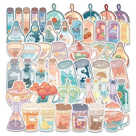 Cute Drink Stickers Pack: Adorable Beverage-GraffitiWallArt