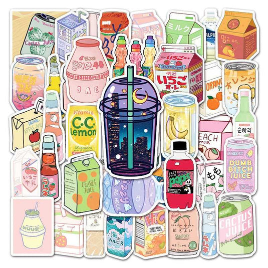 Cute Drink Stickers Pack: Adorable Beverage-GraffitiWallArt