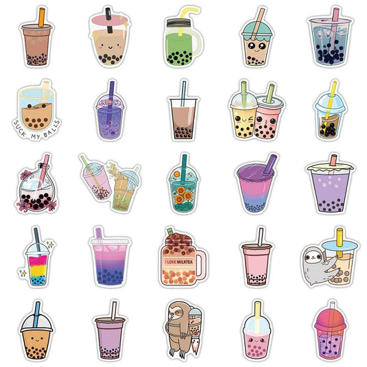 Cute Drink Stickers Pack: Adorable Beverage-GraffitiWallArt