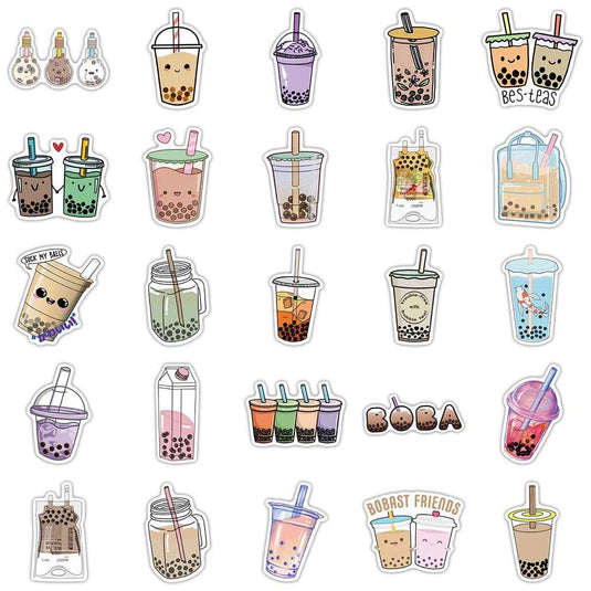 Cute Drink Stickers Pack: Adorable Beverage-GraffitiWallArt