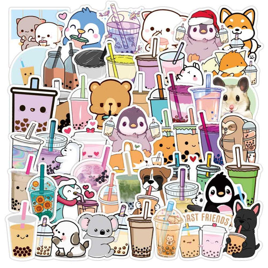 Cute Drink Stickers Pack: Adorable Beverage-GraffitiWallArt