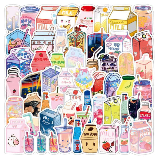 Cute Drink Stickers Pack: Adorable Beverage-GraffitiWallArt