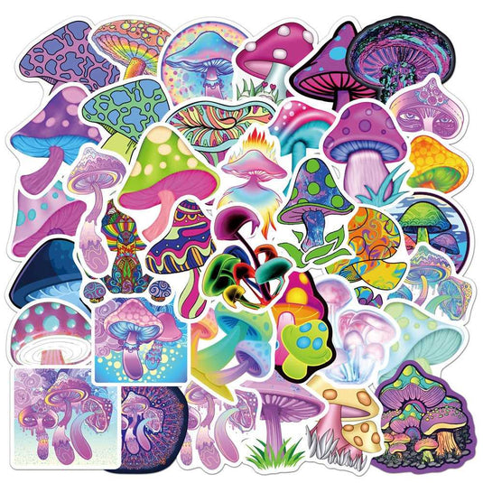 Cute Mushroom Cartoon Graffiti Stickers-GraffitiWallArt