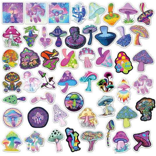 Cute Mushroom Cartoon Graffiti Stickers-GraffitiWallArt