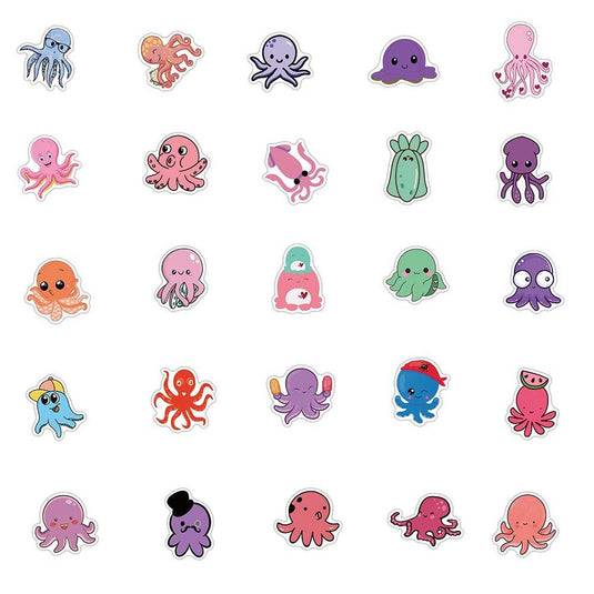 Cute Octopus Famous Stickers Pack - Waterproof Bundle-GraffitiWallArt