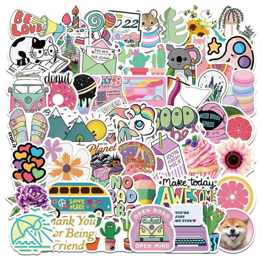 Cute Pink Stickers Pack – Adorable and Vibrant Designs-GraffitiWallArt