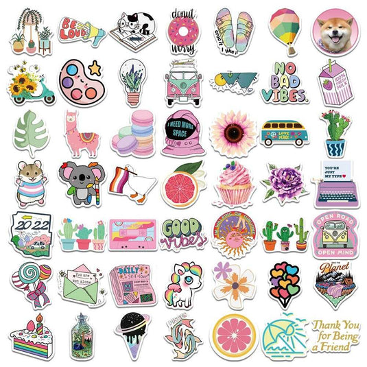 Cute Pink Stickers Pack – Adorable and Vibrant Designs-GraffitiWallArt