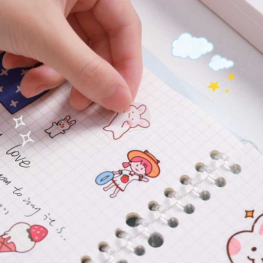 Cute Rabbit Stickers for Kids - Planner and Scrapbooking Set-GraffitiWallArt