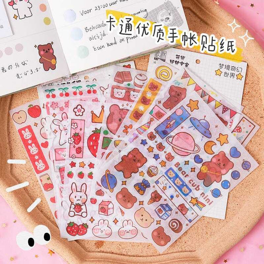 Cute Rabbit Stickers for Kids - Planner and Scrapbooking Set-GraffitiWallArt