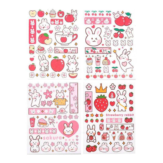 Cute Rabbit Stickers for Kids - Planner and Scrapbooking Set-GraffitiWallArt