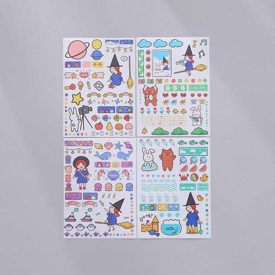 Cute Rabbit Stickers for Kids - Planner and Scrapbooking Set-GraffitiWallArt