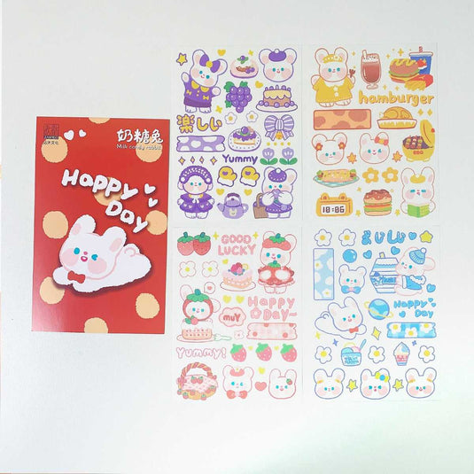 Cute Rabbit Stickers for Kids - Planner and Scrapbooking Set-GraffitiWallArt