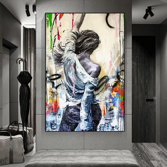 Dancing Girl Street Canvas Wall Art - Unique Collection-GraffitiWallArt