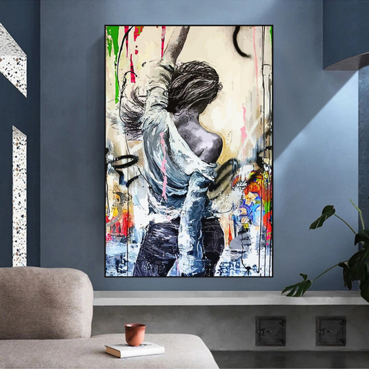 Dancing Girl Street Canvas Wall Art - Unique Collection-GraffitiWallArt