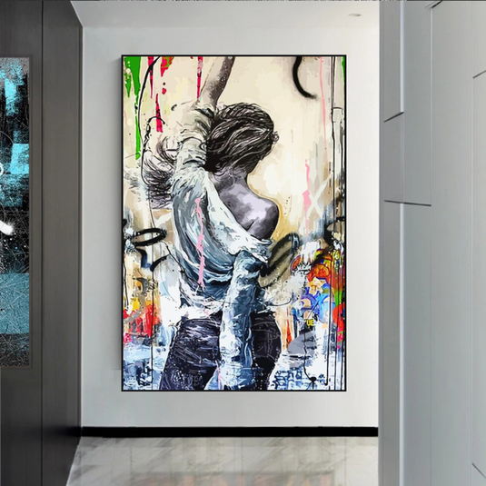 Dancing Girl Street Canvas Wall Art - Unique Collection-GraffitiWallArt