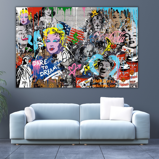 Dare to Dream: Iconic Celebrities Canvas Wall Art-GraffitiWallArt