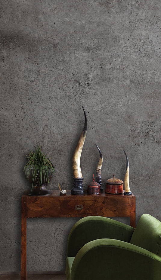 Dark Gray Stone Luxe Wallpaper Mural-GraffitiWallArt