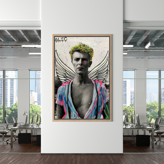 David Bowie Angel Singer by Alec Canvas Wall Art-GraffitiWallArt