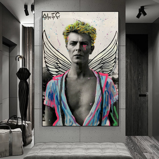 David Bowie Angel Singer by Alec Canvas Wall Art-GraffitiWallArt