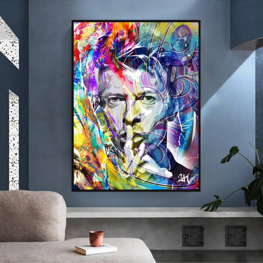 David Bowie Singer Famous Wall Canvas Art Wall Hanging-GraffitiWallArt